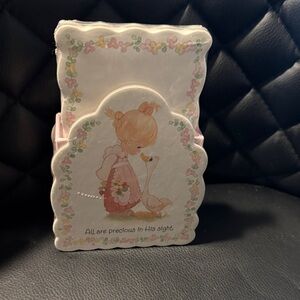 Precious Moments Pink and Cream Stationery Holder